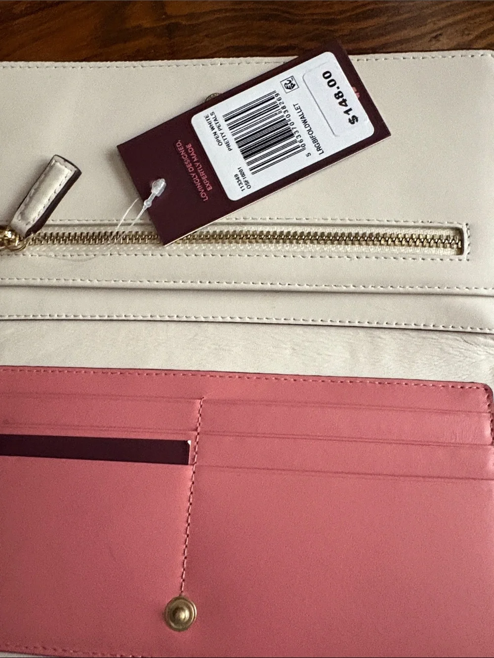 RADLEY LONDON open white pretty petal large bifold wallet.